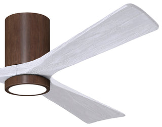 Irene-3HLK  3-Blade Flush Mount Ceiling Fan, Integrated LED, Walnut Tone/Matte White Blades, 60