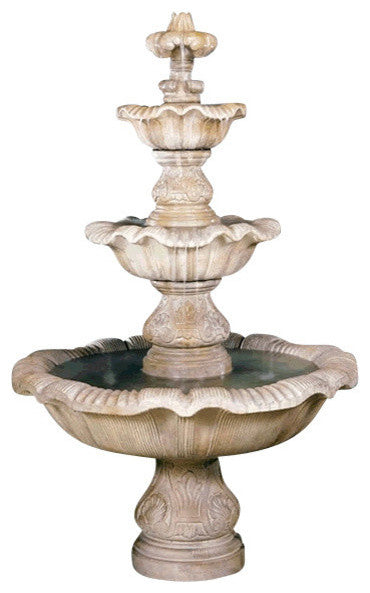 Three Tier Renaissance Outdoor Fountain, Relic Lava