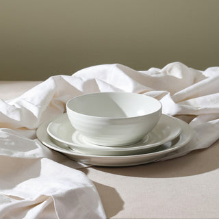 Stone Lain Orbit Stoneware 12-Piece Dinnerware Set, White