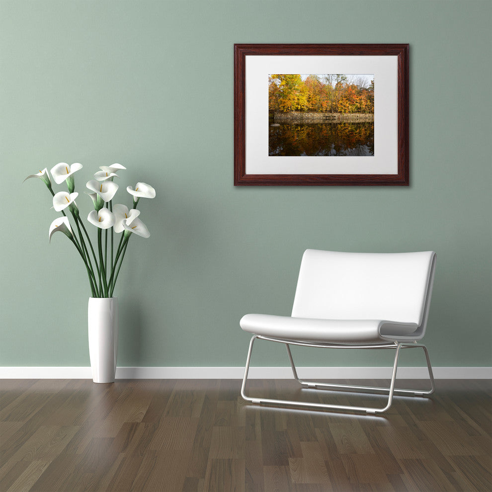 ''Autumn Along the Rocky River'' Matted Framed Canvas Art by Kurt Shaffer