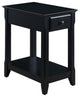 Benzara BM251127 Accent Table With 1 Drawer and Bottom Shelf, Black