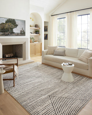Loloi II Fabian Charcoal/Ivory 18"x18" Sample Rug