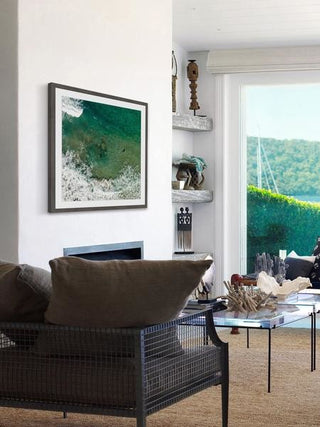 "Surf Crash" Framed Painting Print, 24"x24"