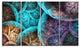 Colorful Dramatic Clouds, Abstract Art on Canvas, 48"x28", 4 Panels