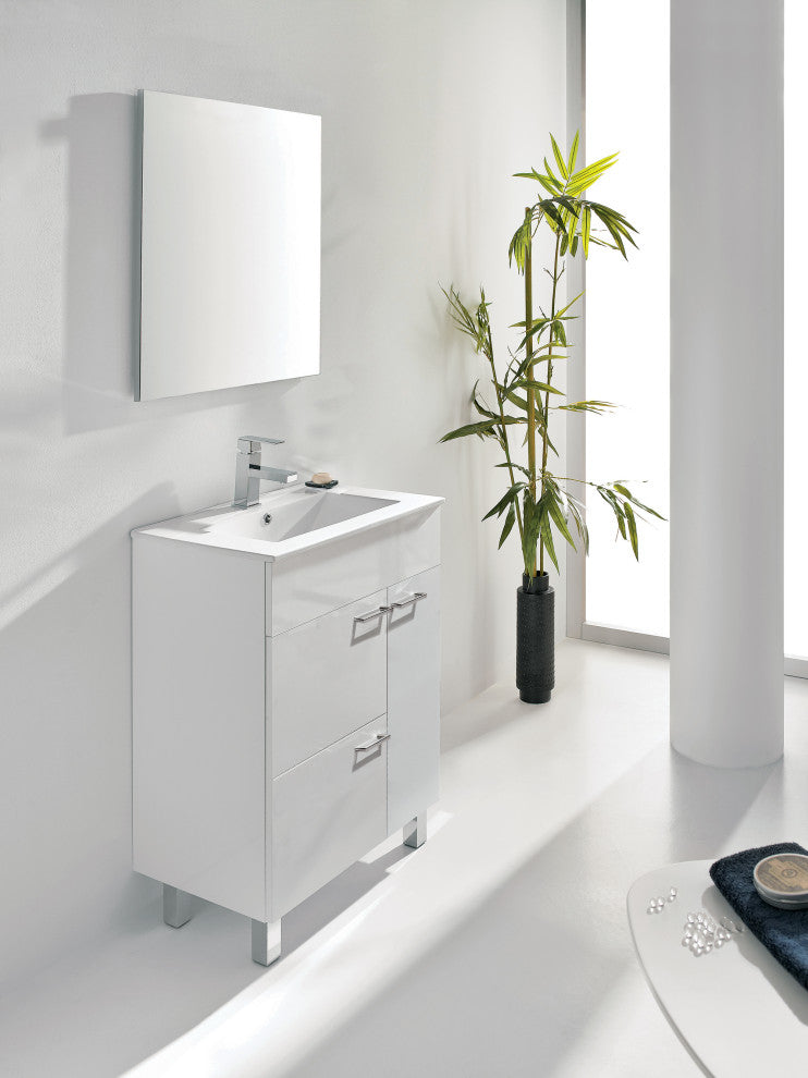 Royo Confort Collection 24" Bathroom Vanity with Sink, Gloss White