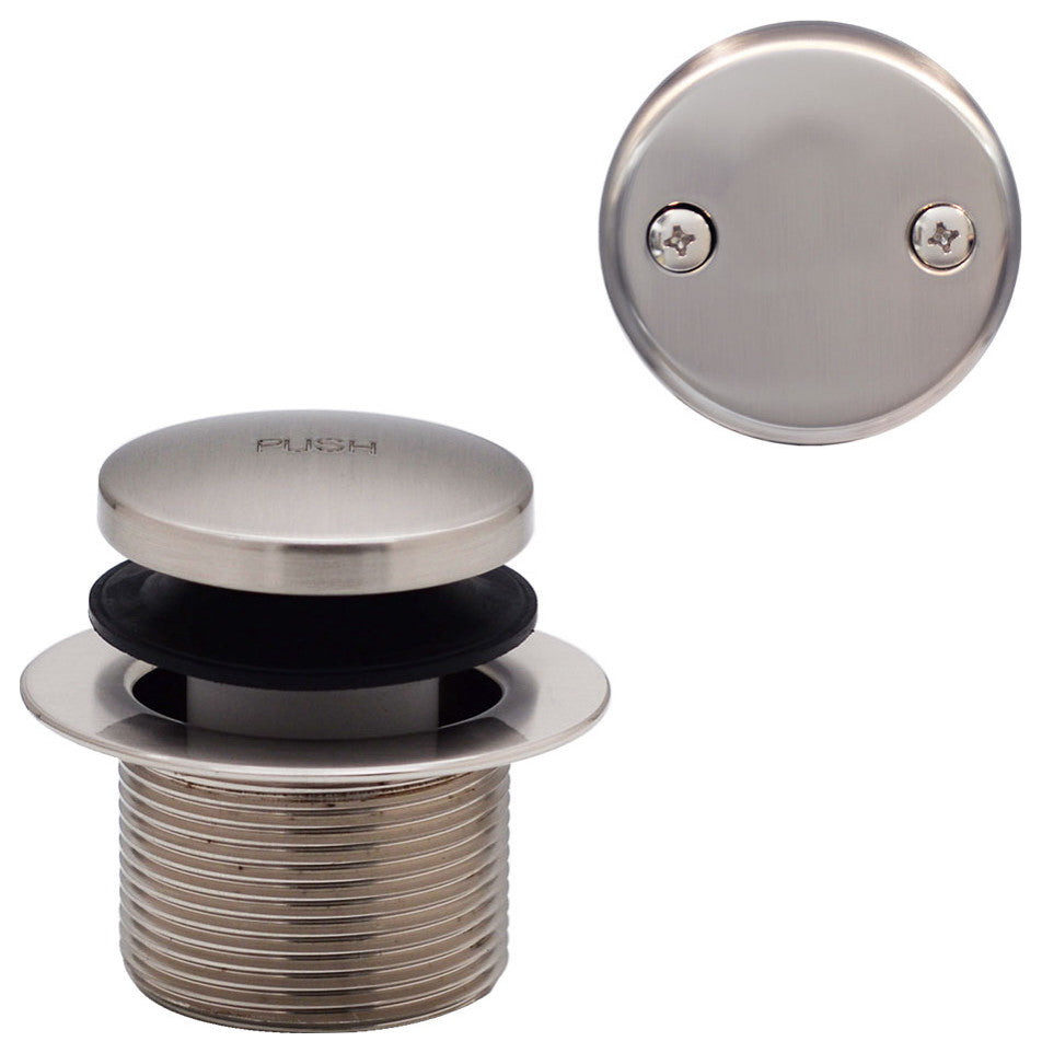 Tip Toe Sch. 40 ABS Bath Waste With Two-Hole Elbow, Stainless Steel