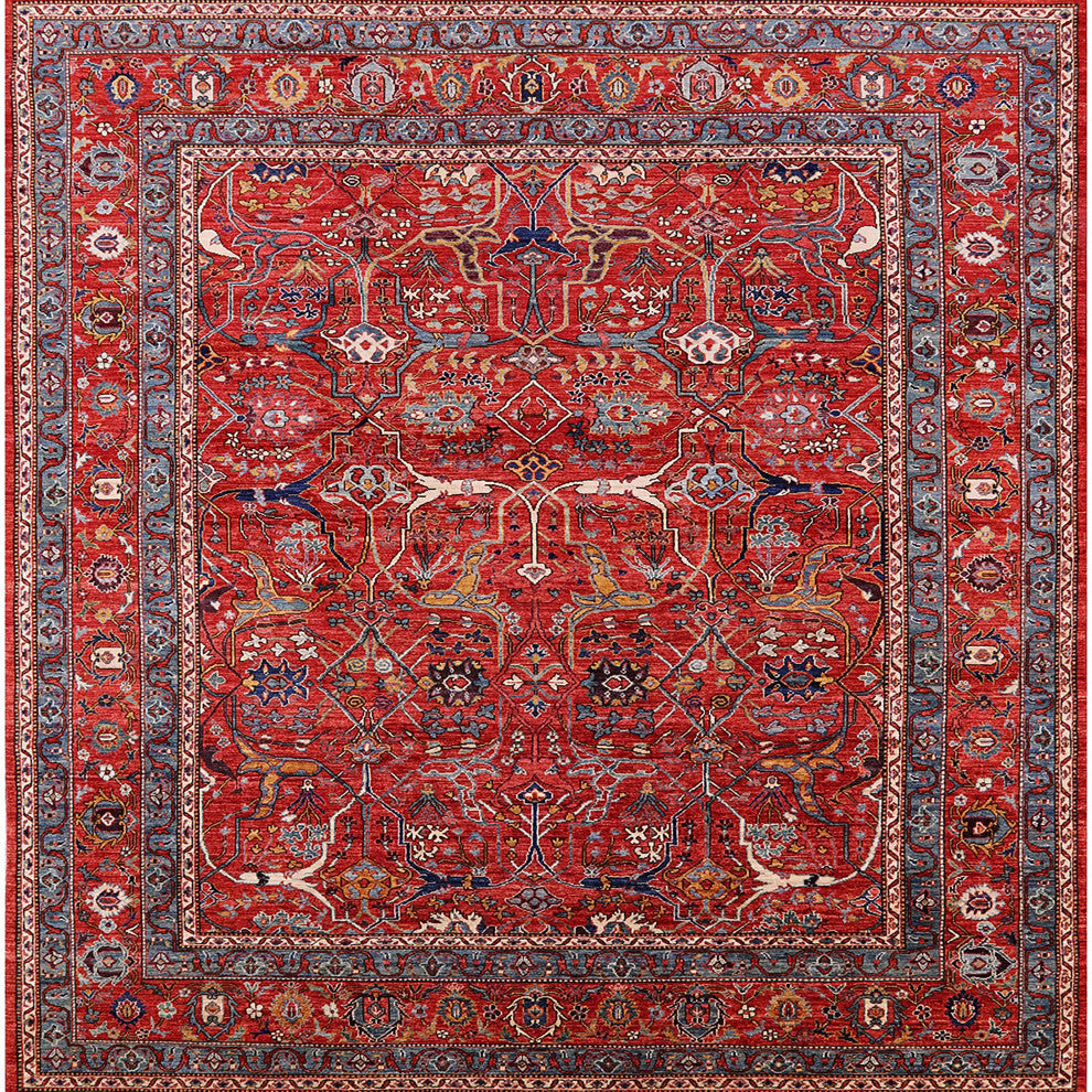 Ahgly Company Indoor Square Mid-Century Modern Area Rugs, 7' Square