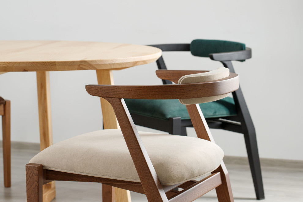 Ellis Dining Chair Black With Emerald Material