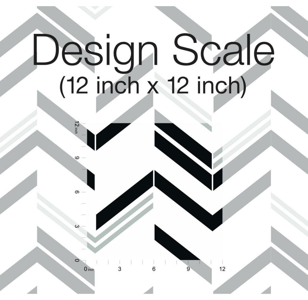 Black & Grey Chevron Stripe Peel & Stick Wallpaper