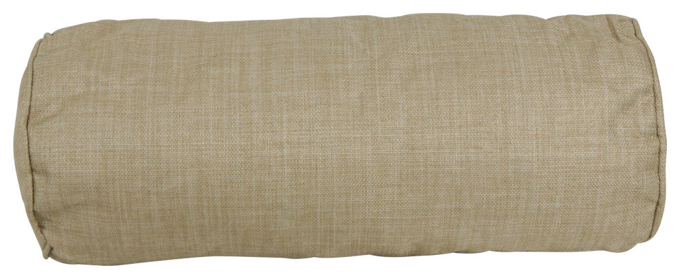 20"X8" Double-Corded Polyester Bolster Pillows With Inserts, Set of 2, Sandstone