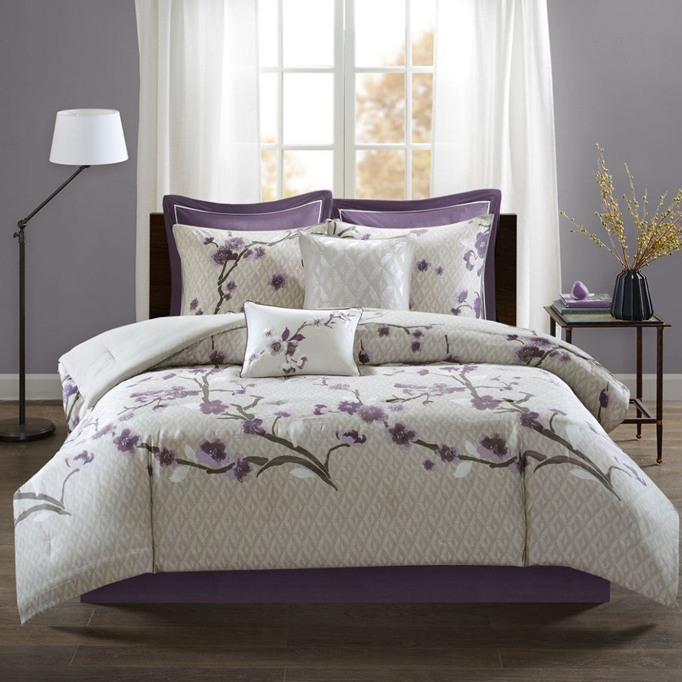 Madison Park Holly Midnight Floral Comforter/Duvet Cover Set