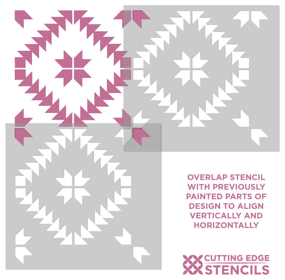 Maestro Tile Stencil, DIY Geometric Tile Stencils, Faux Tiles, Extra Large