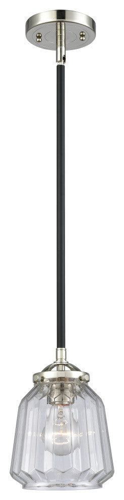 Chatham 1-Light Mini Pendant, Black Polished Nickel, Clear
