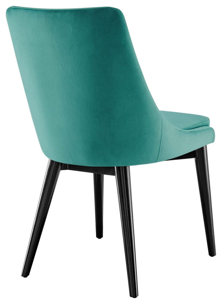 Viscount Accent Performance Velvet Dining Chairs, Set of 2, Teal