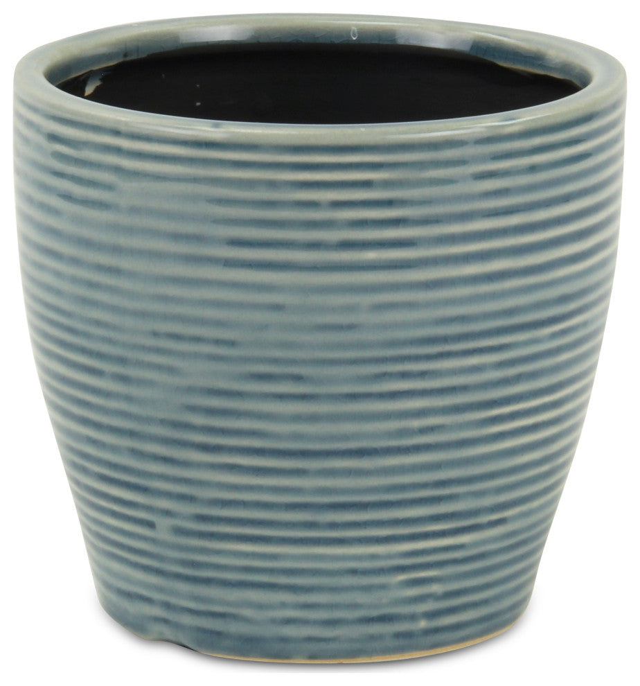 Livia Rippled Blue Pot