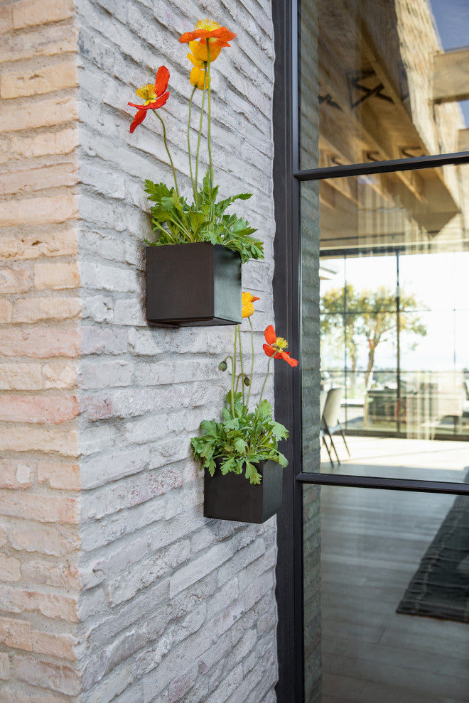 Veadek Geo Series Hanging 5" Planter, Black, 5", 2 Pack