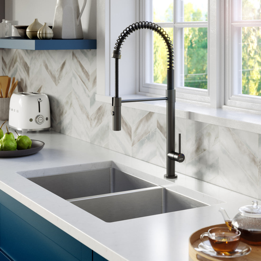 Karran 32" Undermount Double Equal Bowl Stainless Steel Kitchen Sink Kit