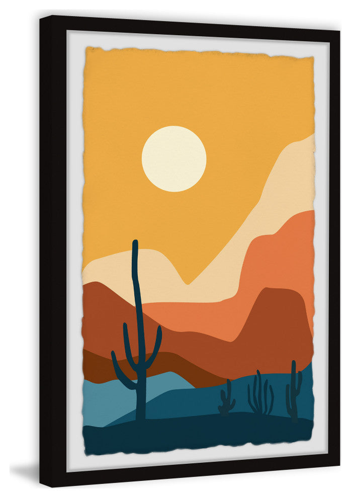 "Cactus Sunshine" Framed Painting Print, 24x36