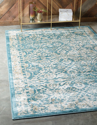 Traditional Alesund 10'x13' Rectangle Aqua Area Rug