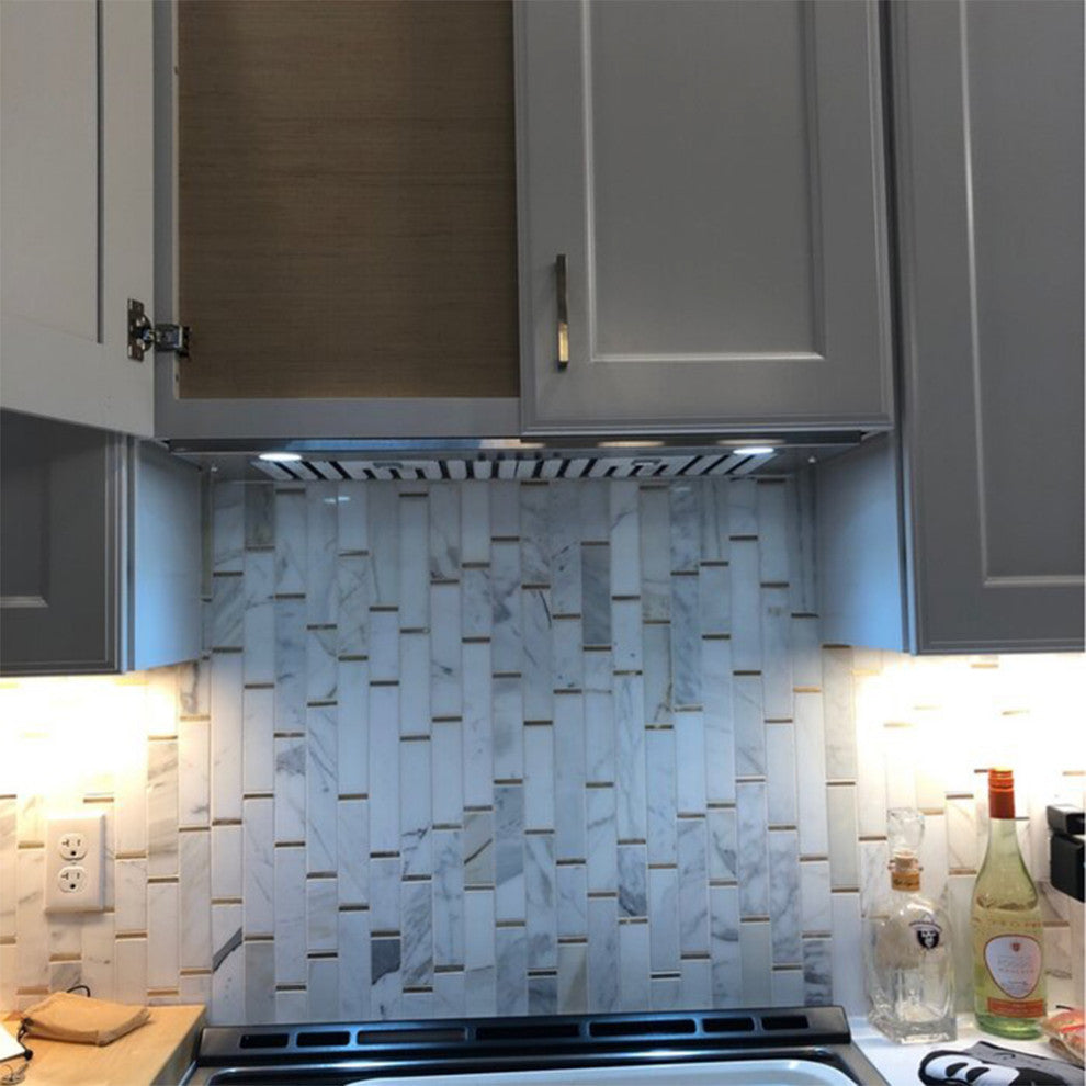 Stainless Steel Range Hood With 3  Speed Button Control, Stainless Steel, 36 in.