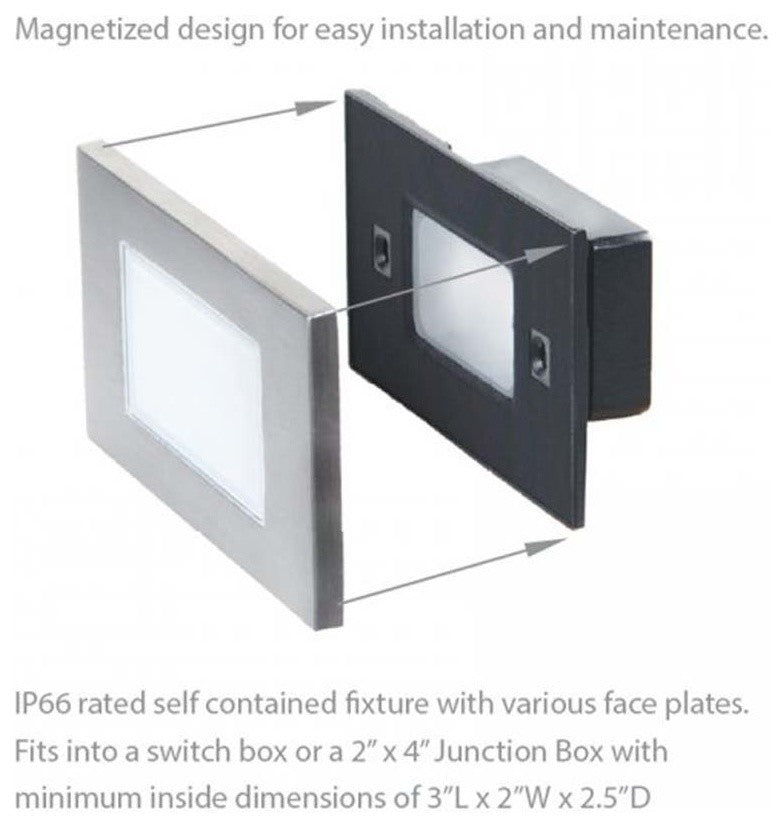 LED Low Voltage Horizontal Scoop Step and Wall-Light Amber, Black