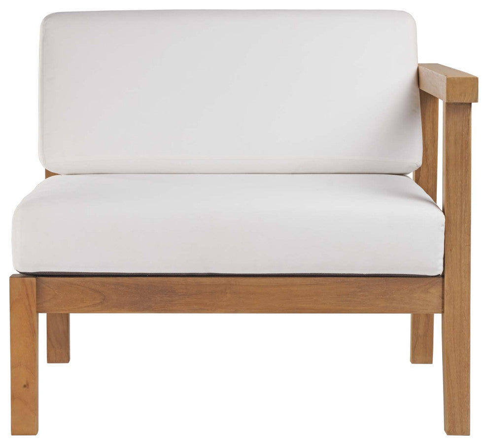Sofa Corner Chair, Wood, Brown Natural White, Modern, Outdoor Patio Cafe Bistro