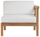 Sofa Corner Chair, Wood, Brown Natural White, Modern, Outdoor Patio Cafe Bistro