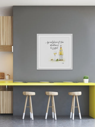 "White Wine" Framed Painting Print, 24"x24"