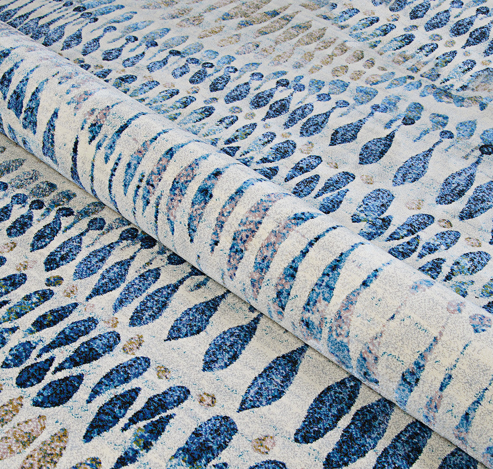 Couristan Easton Charles Area Rug, Bone-Blue-Multi, 9'2"x12'5"