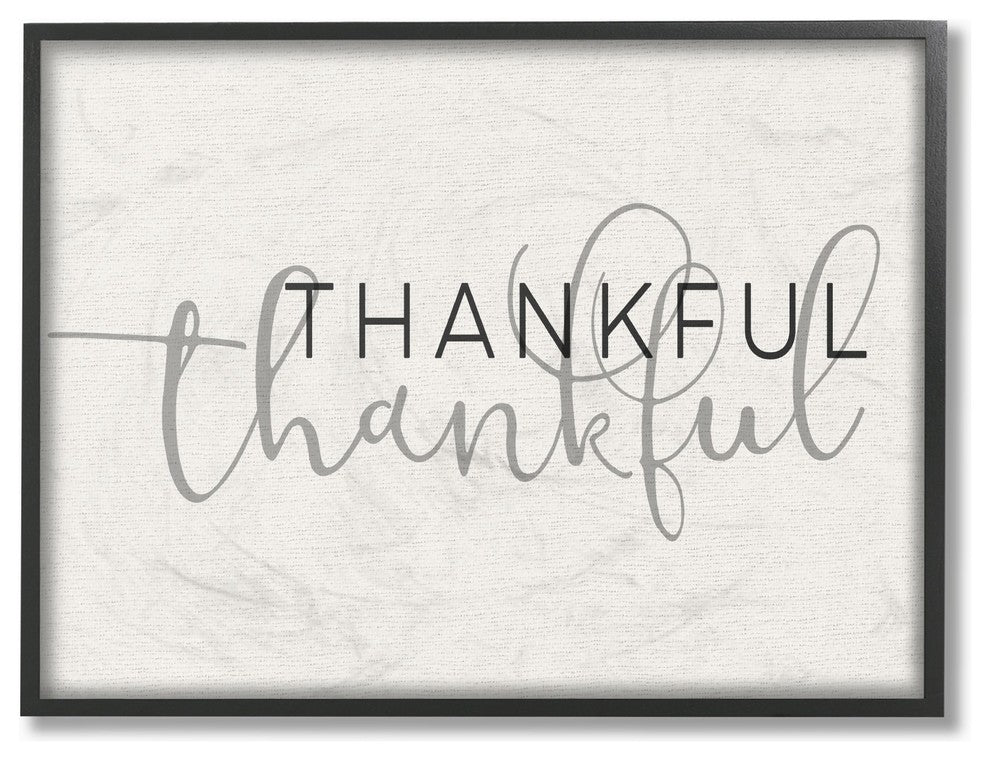 Stupell Ind. Thankful Typography Framed Giclee Art, 11 x 14