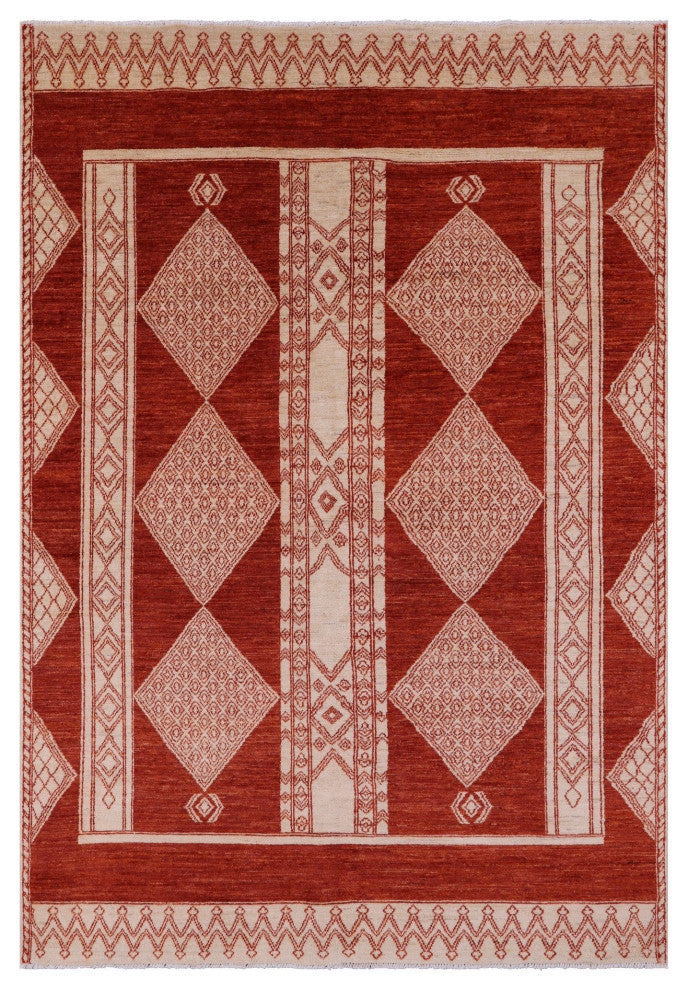 Southwest Navajo Handmade Area Rug 6' 1" X 8' 10" Q4854