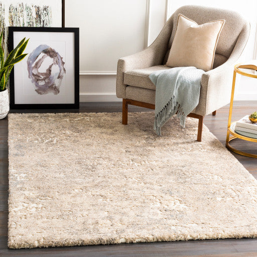 Surya Tuscany TUS-2304 5'3"x7'3" Rug, Cream/Aqua/White/Brown/Champagne