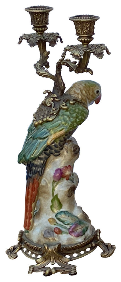 Vintage Handmade Ceramic Parrot Figure Candle Holder Hws1641