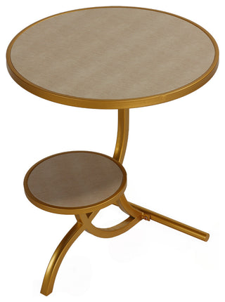 Cortesi Home Sumner Round End Table with Shelf