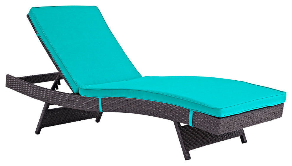 Espresso Turquoise Convene Chaise Outdoor Patio Set of 4