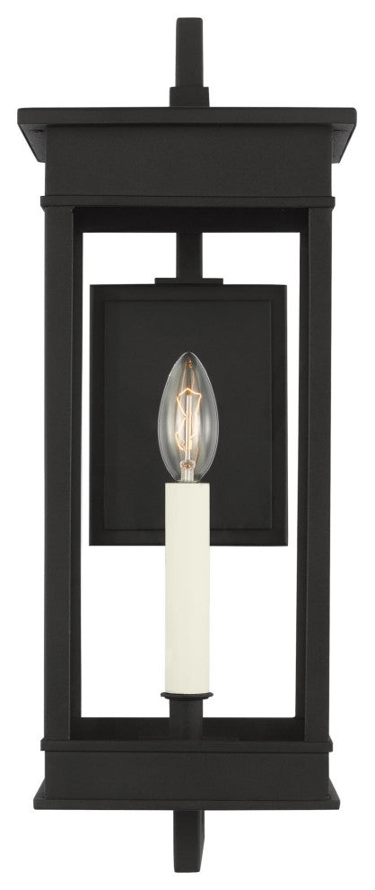 Cupertino 1-Light Outdoor Bracket Wall Lantern Sconce Light, Textured Black