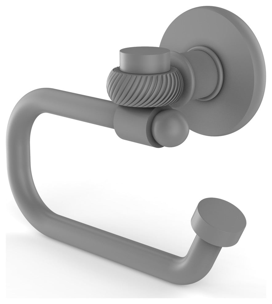 Continental Euro Style Toilet Tissue Holder With Twist Accent, Matte Gray