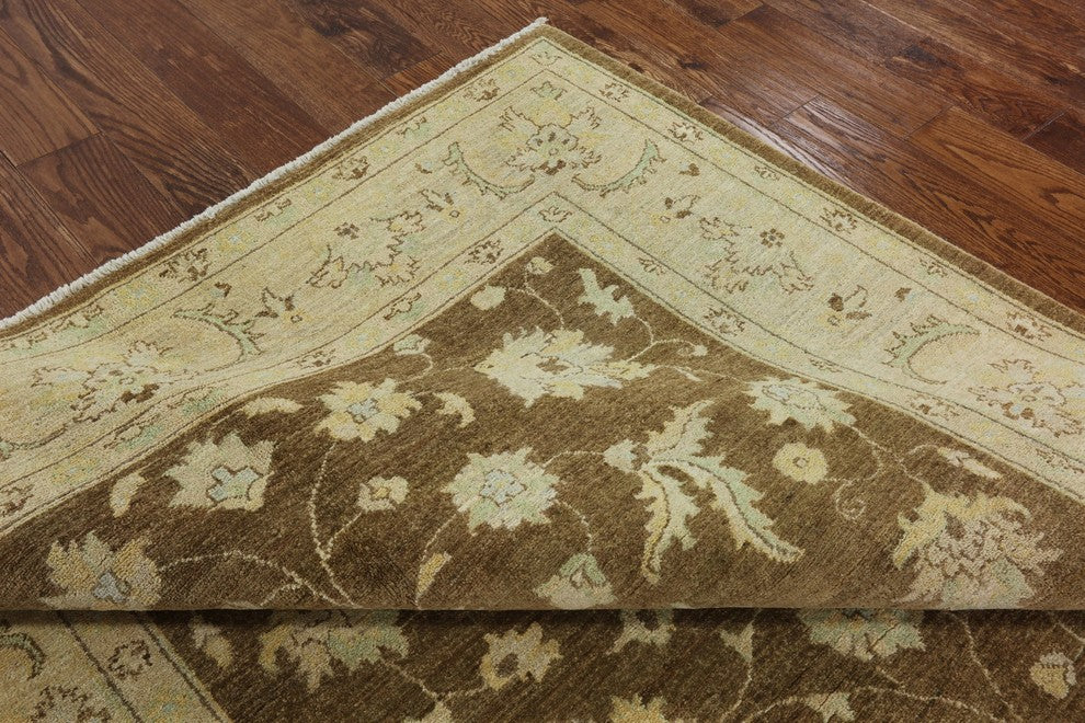 Hand-Knotted Peshawar Oushak Chobi Oriental Wool Rug, 6'x9'