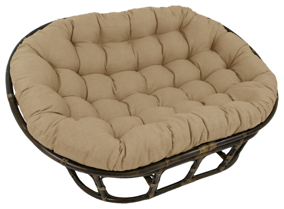 78"X58" Solid Spun Polyester Double Papasan Cushion, Sandstone