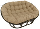 78"X58" Solid Spun Polyester Double Papasan Cushion, Sandstone