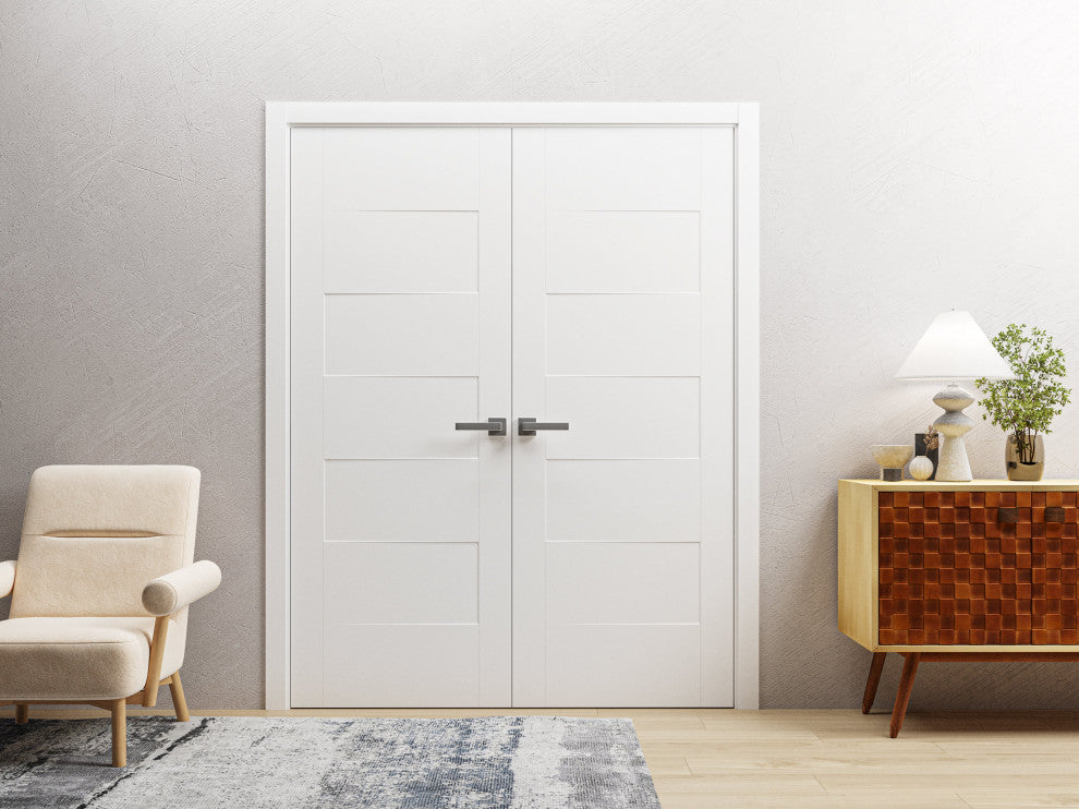 Interior Solid French Double Doors 64x84"