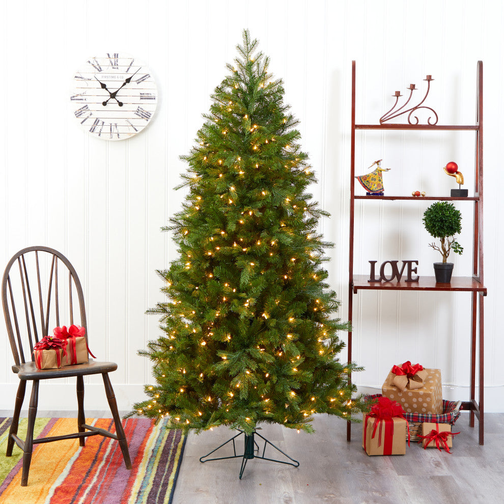 6' Vienna Fir Faux Xmas Tree With 400 Warm White Lights & 843 Bendable Branches