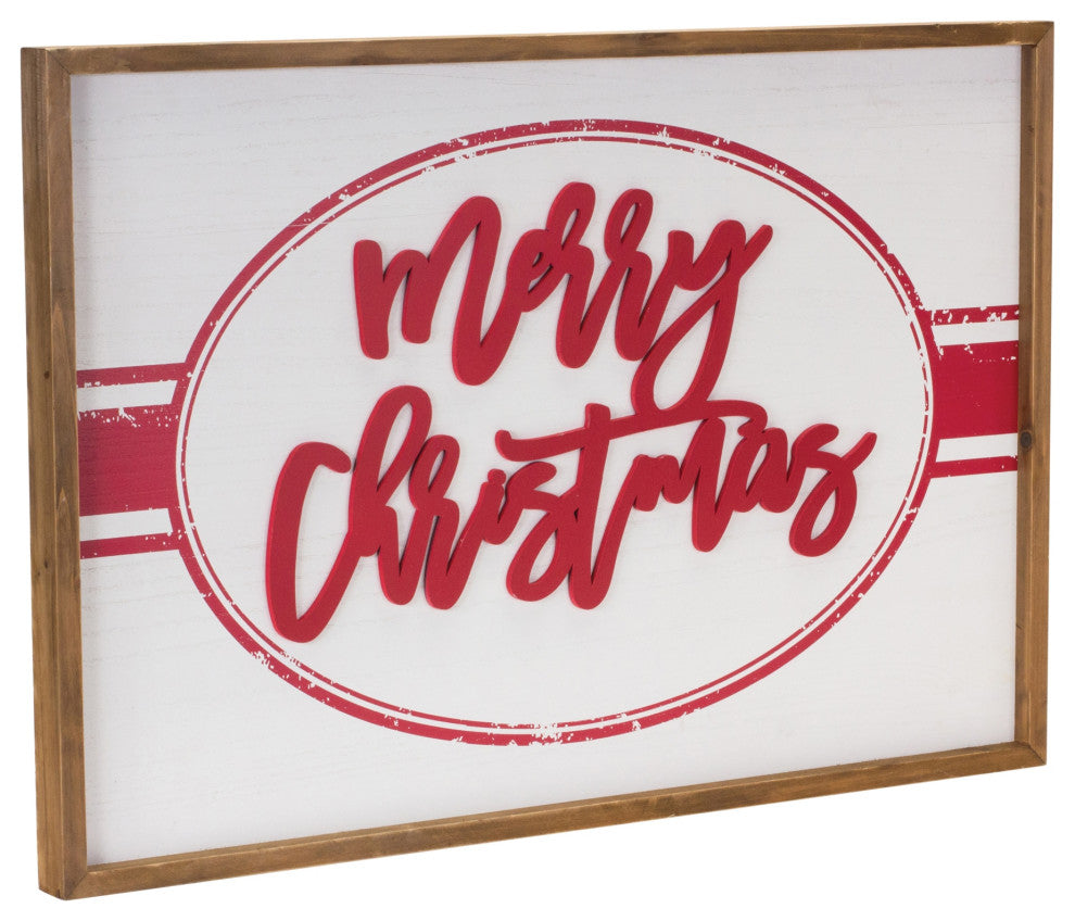 Wood Merry Christmas Sign 27.5"L
