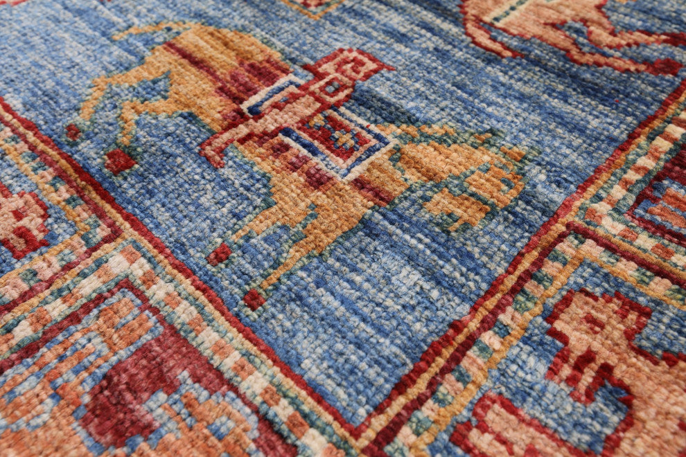 2' 9" X 4' 2" Antiqued Pazyryk Historical Design Hand Knotted Rug Q10877