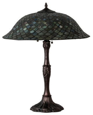 Meyda Lighting 147470 26" High Tiffany Fishscale Table Lamp