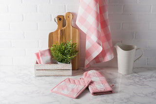 DII Pink Buffalo Check Oven Mitt (Set of 2)