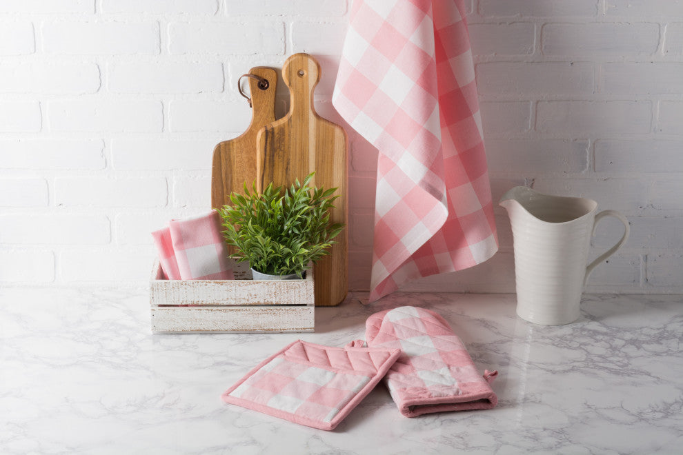 DII Pink Buffalo Check Oven Mitt (Set of 2)