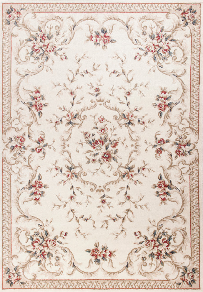 Avalon 5606 Ivory Aubusson Rug, 2'x7'7" Runner