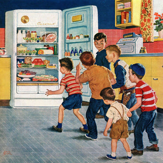 "Refrigerator Raid" Painting Print on Canvas by Amos Sewell