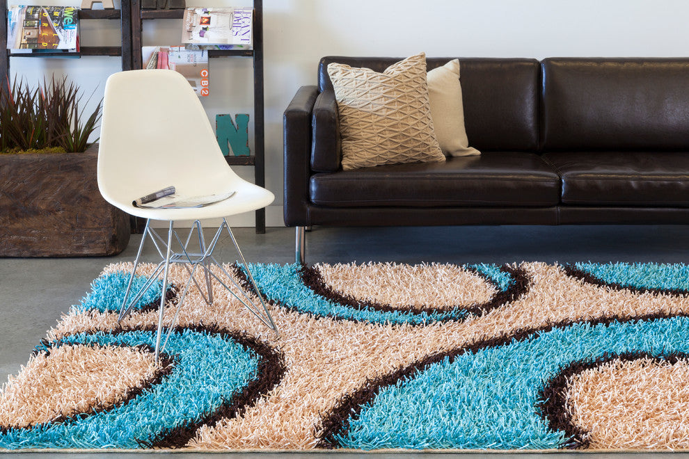 Vivid Contemporary Area Rug, 5'x7'